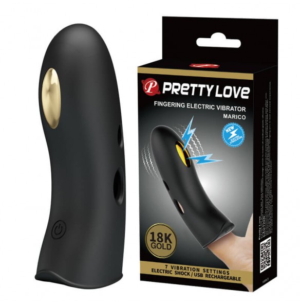 PRETTY LOVE - MARICO Electric Shock Finger Vibrator (Chargeable - Black) PRETTY LOVE - MARICO Electric Shock Finger Vibrator (Chargeable - Black)
